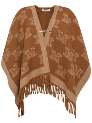 Max Mara   Frine logo jacquard wool cape 