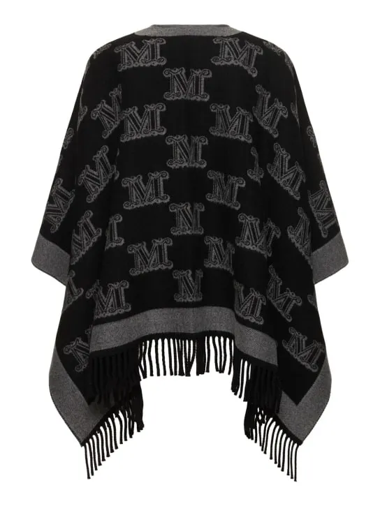 Max Mara   Frine logo jacquard wool cape 