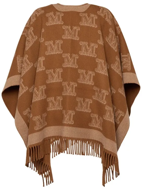 Max Mara   Frine logo jacquard wool cape 