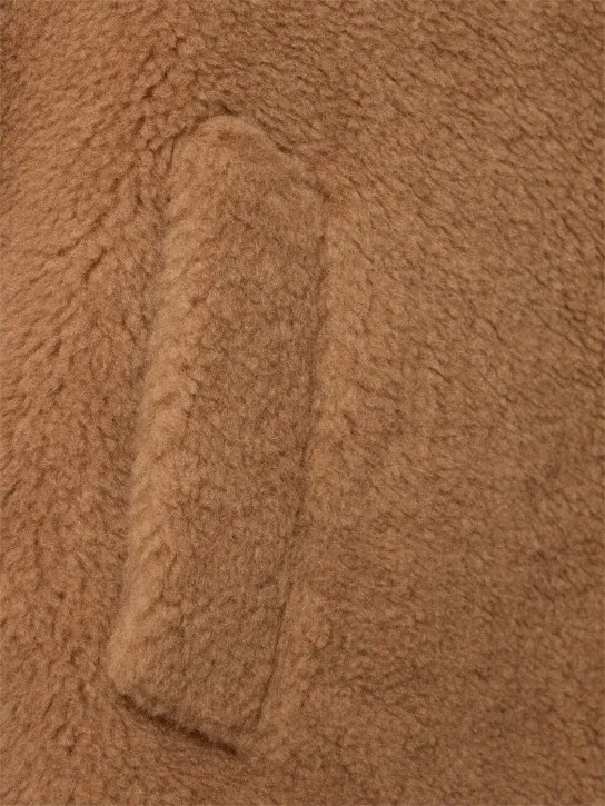 Max Mara   Tebe camel &amp; silk teddy cape 
