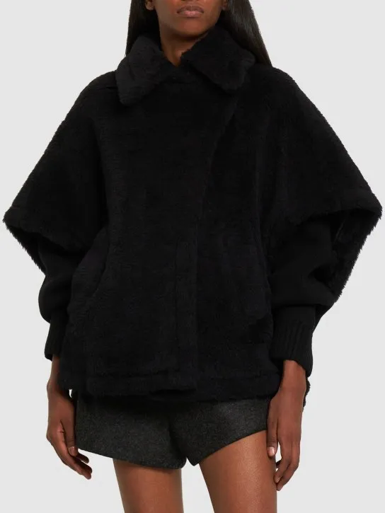 Max Mara   Tebe1 alpaca &amp; wool teddy cape 