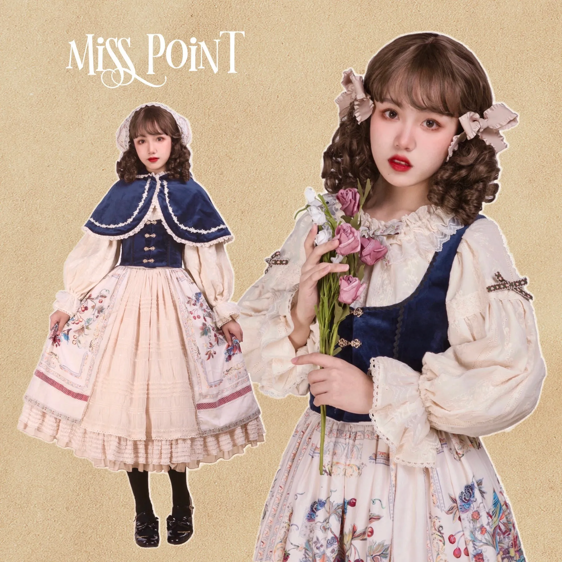 Miss Point~Praise of Abundance~Bavarian Style Lolita Velvet Hooded Cape