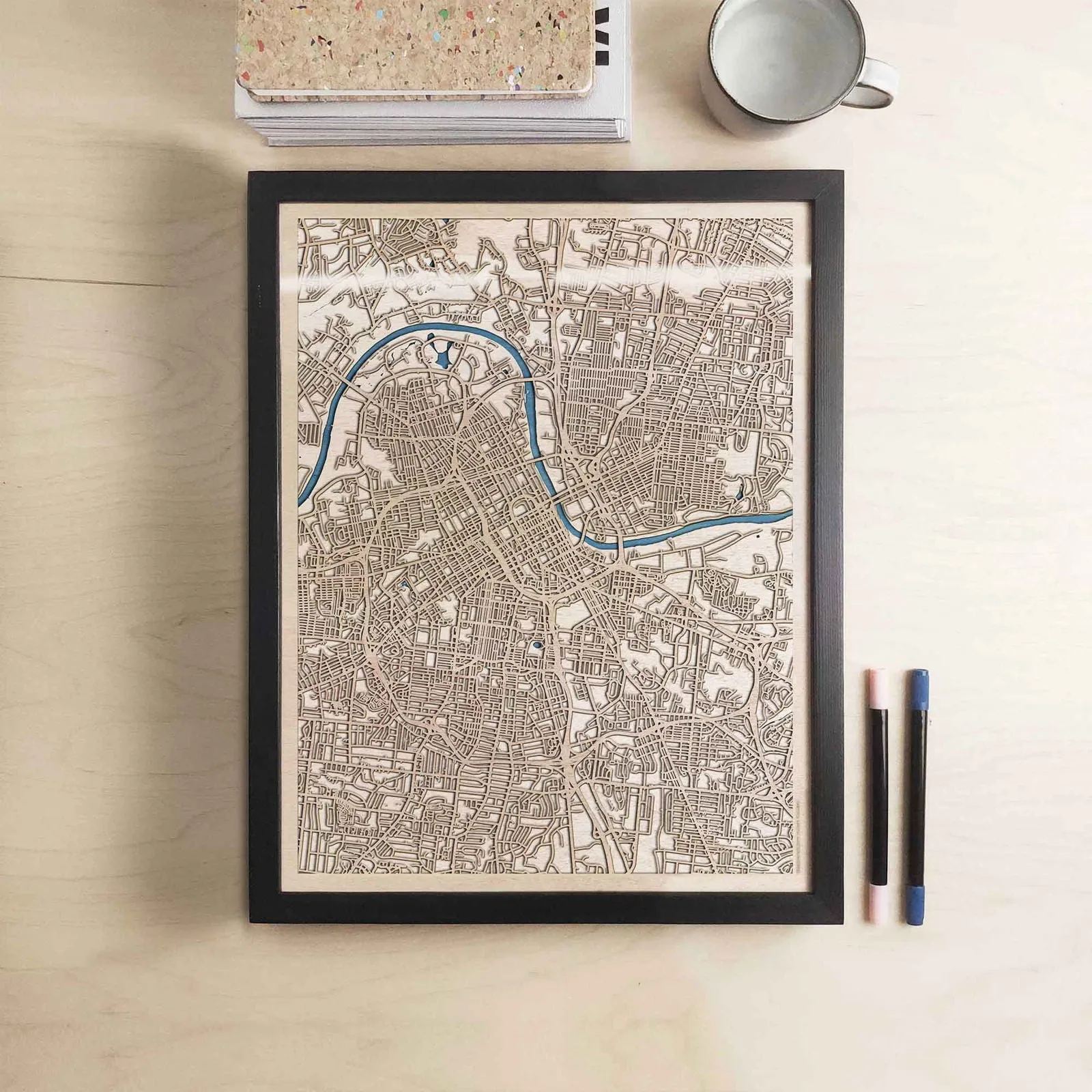 Nashville Wooden Map