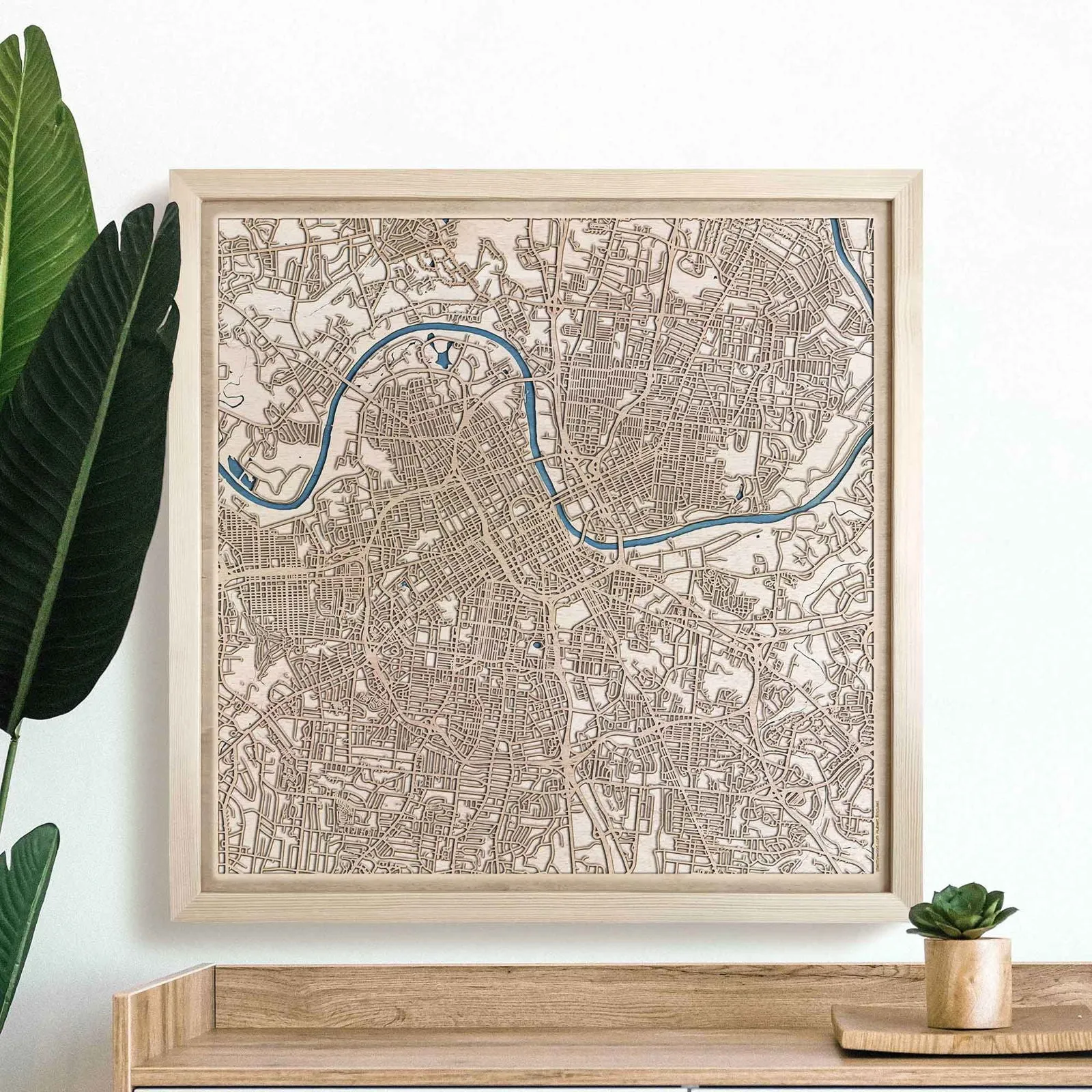Nashville Wooden Map