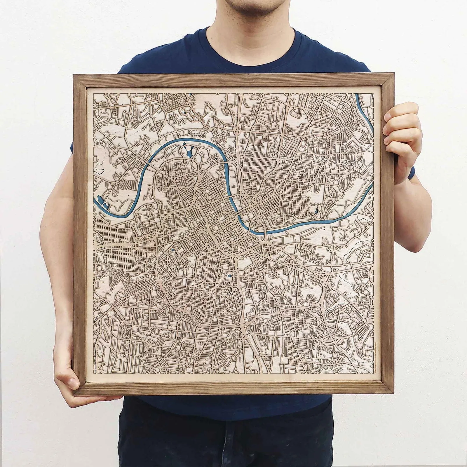 Nashville Wooden Map