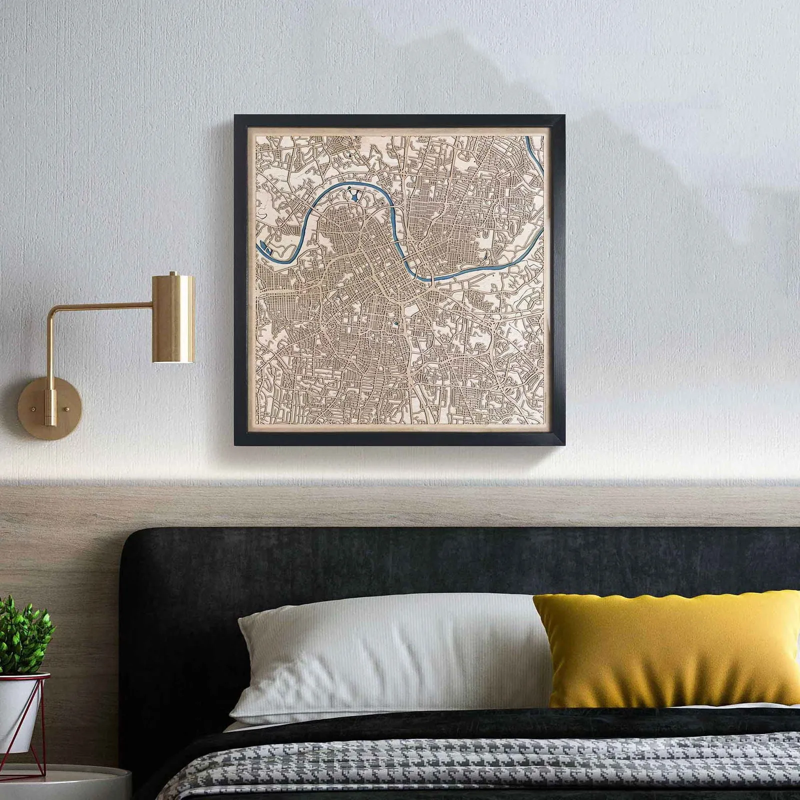 Nashville Wooden Map