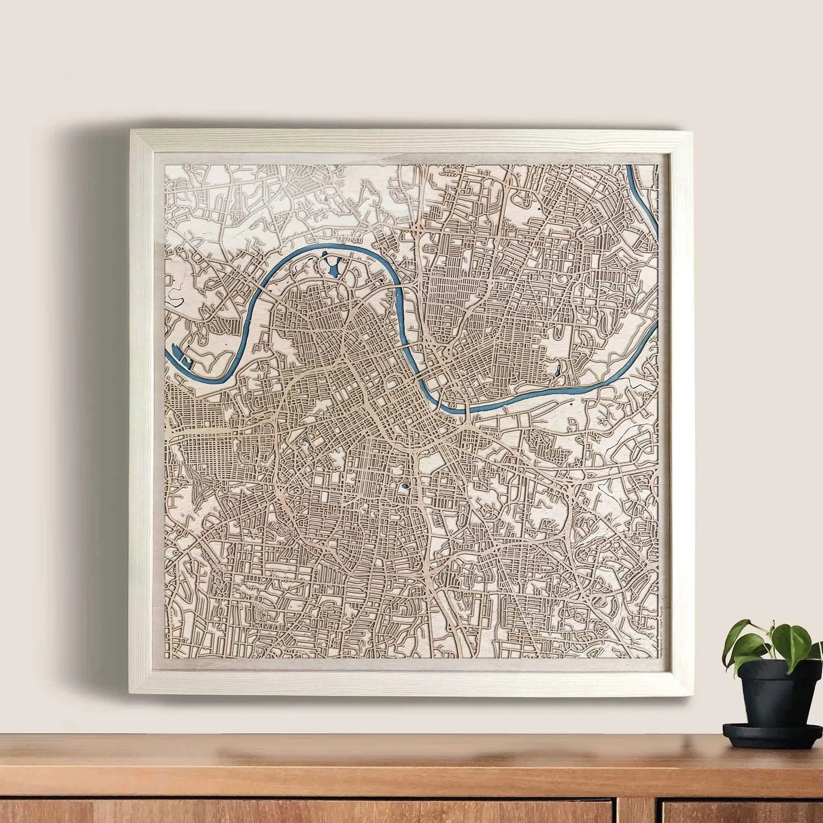 Nashville Wooden Map