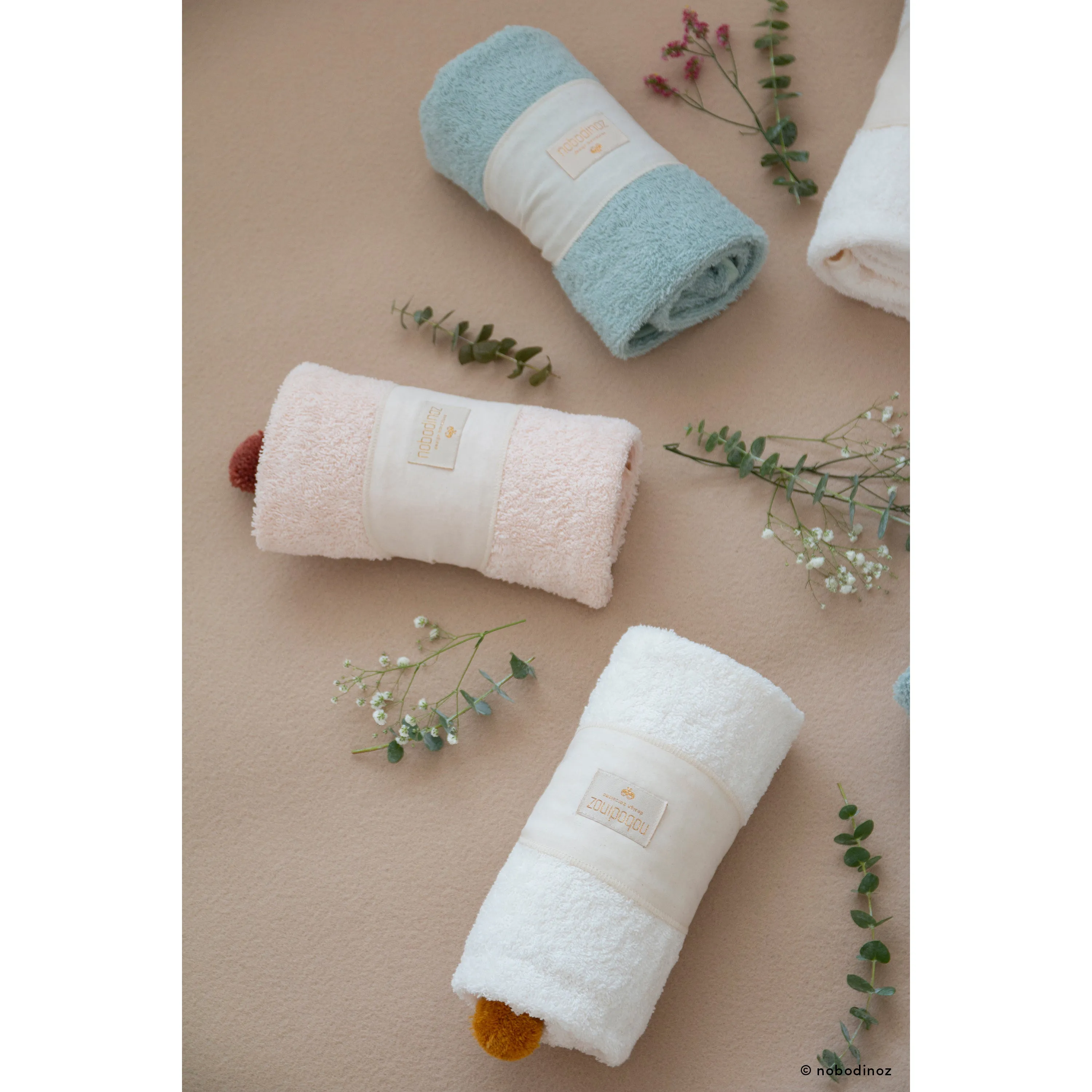 nobodinoz Cute Baby Bath Cape Natural