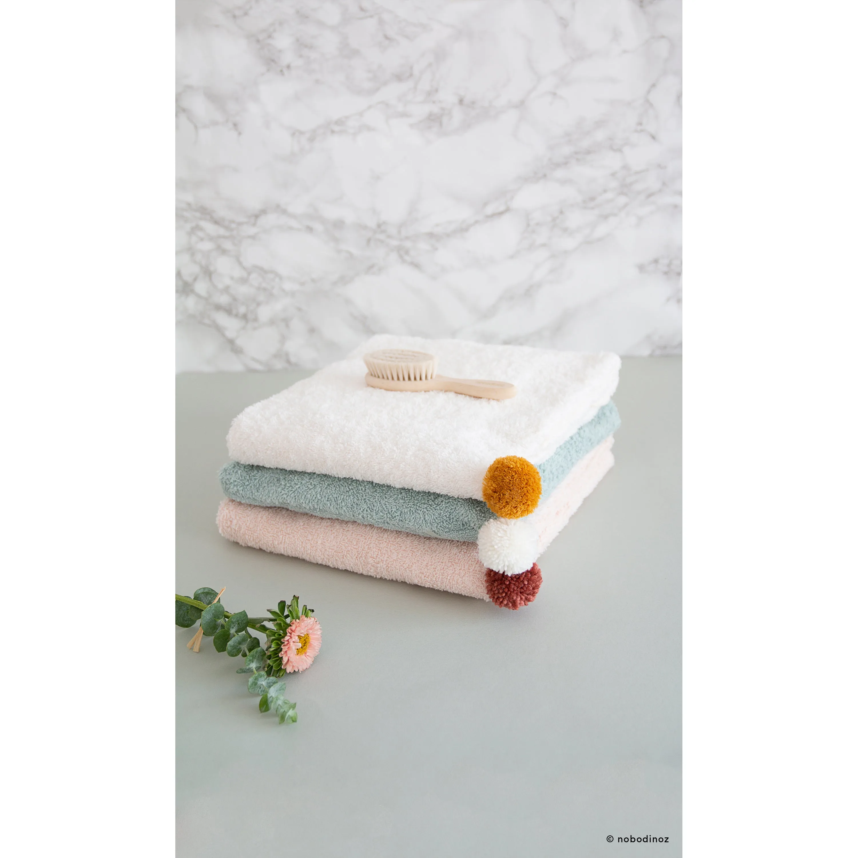 nobodinoz Cute Baby Bath Cape Natural