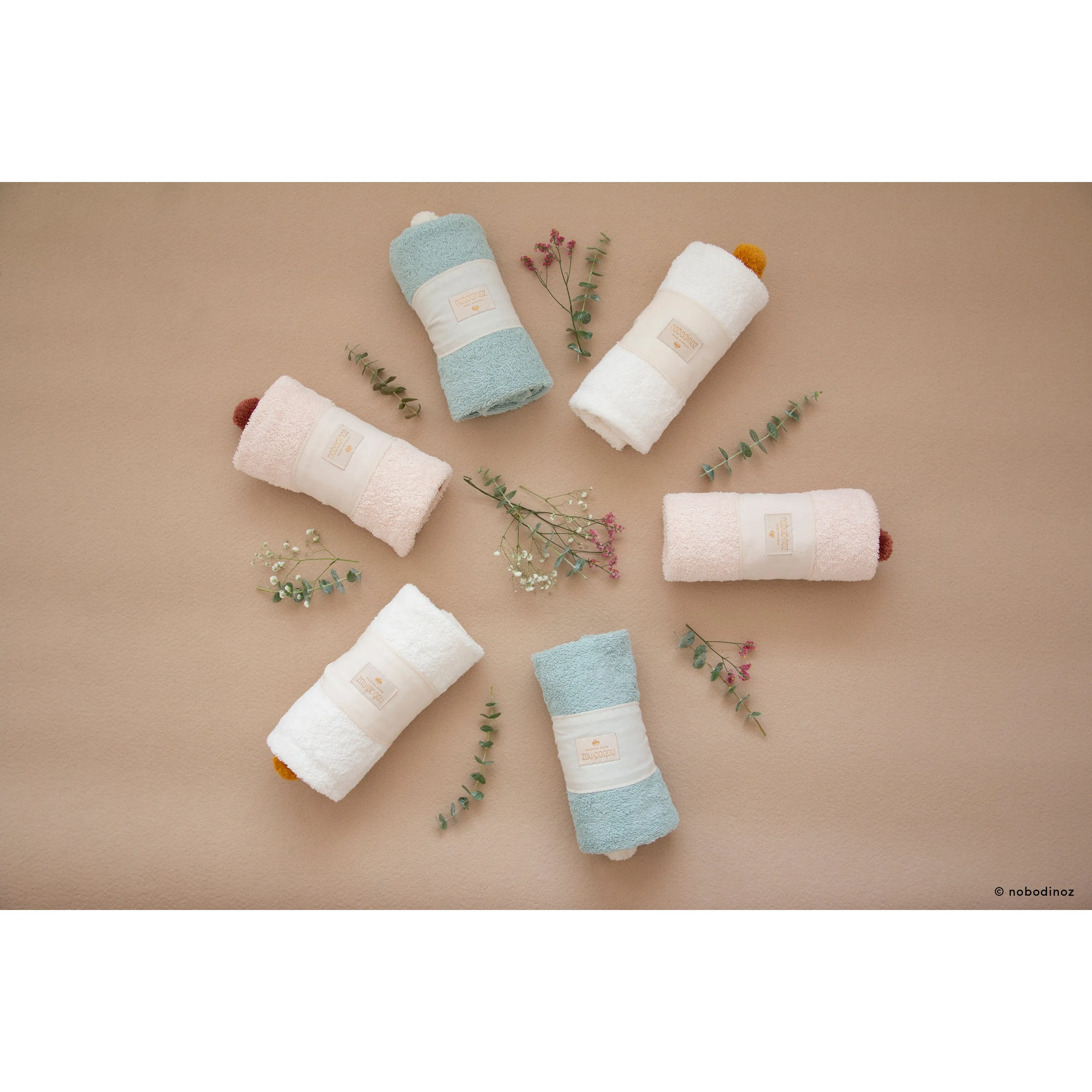 nobodinoz Cute Baby Bath Cape Natural