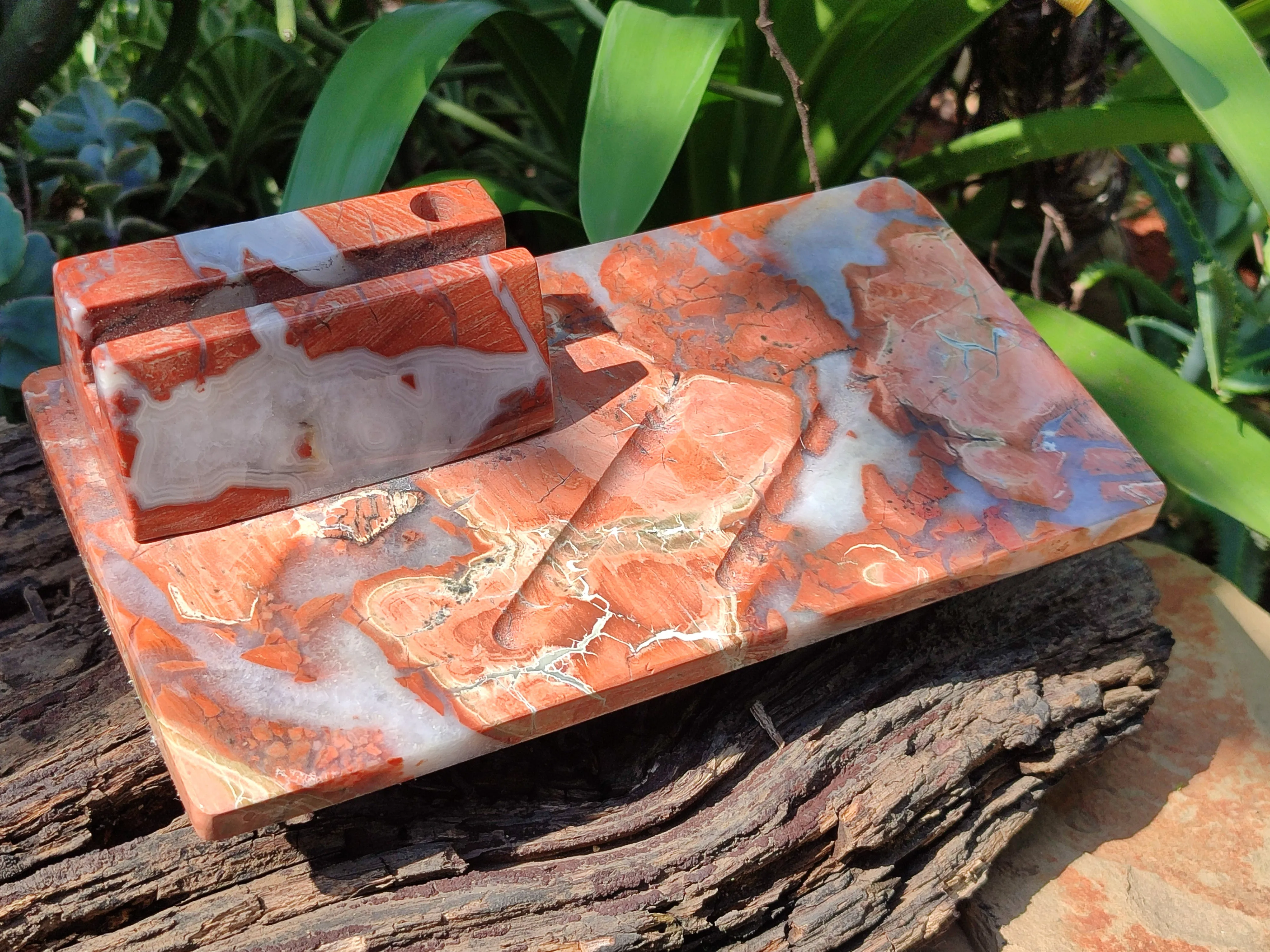 Polished Brecciated Red Jasper Desk Set - Sold Per Item - From South Africa