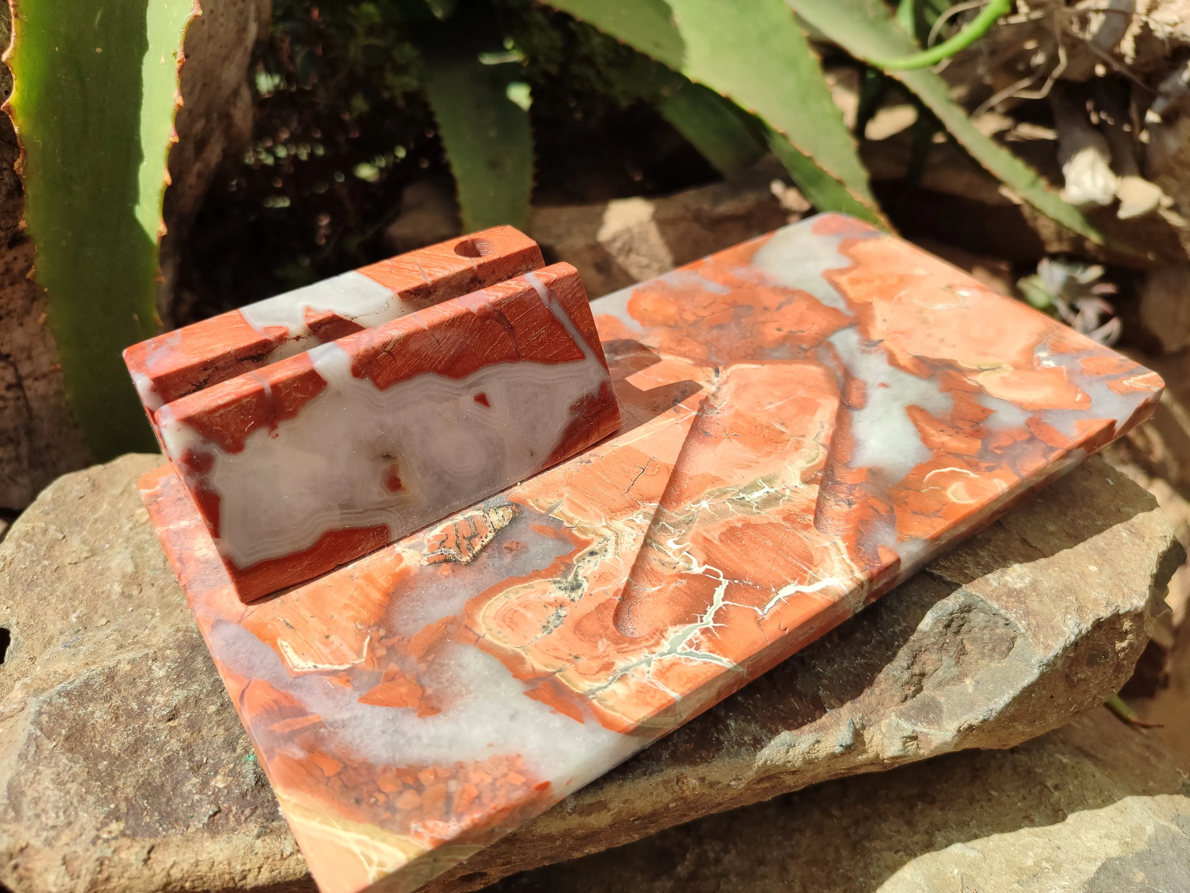 Polished Brecciated Red Jasper Desk Set - Sold Per Item - From South Africa