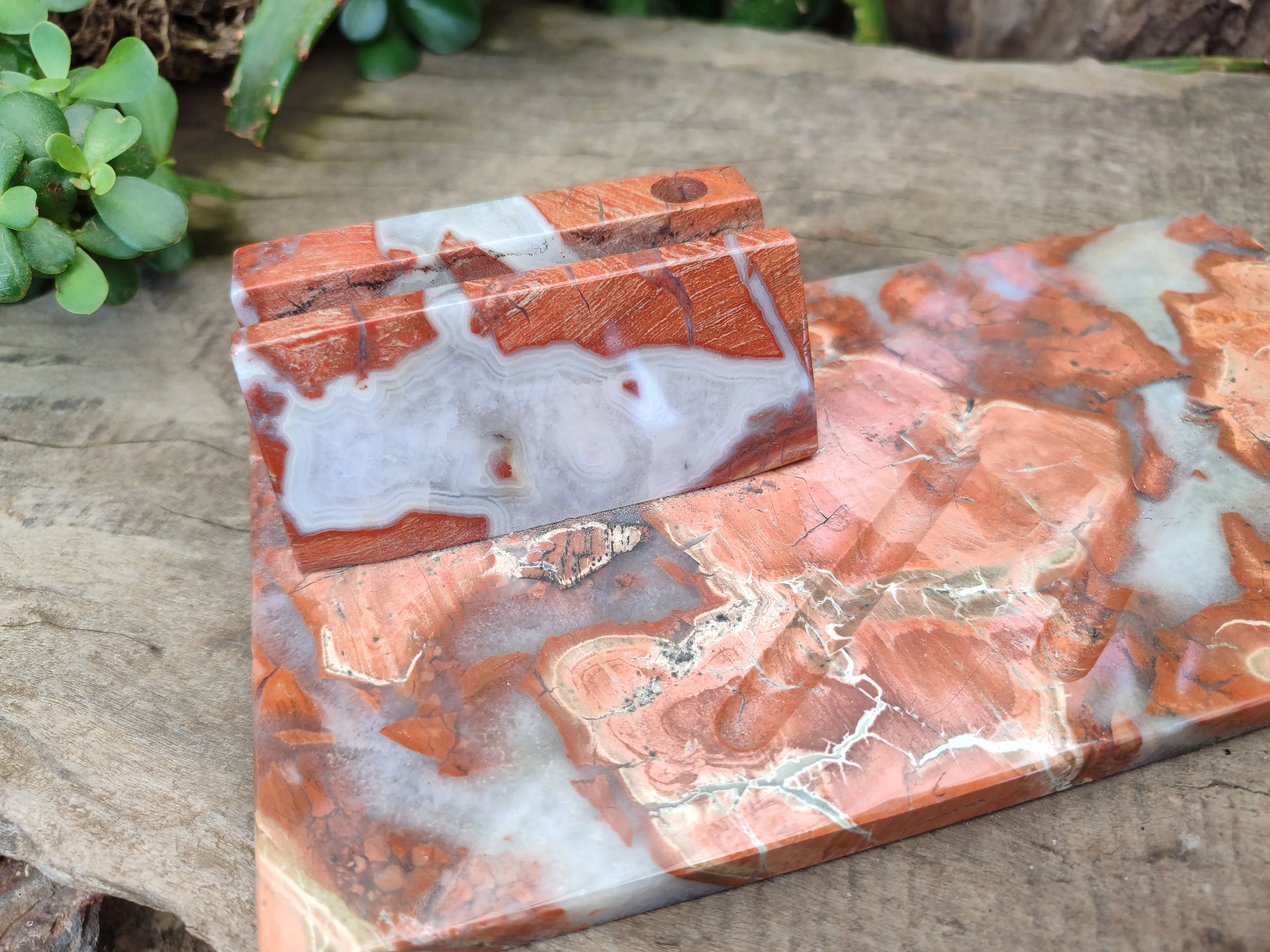 Polished Brecciated Red Jasper Desk Set - Sold Per Item - From South Africa