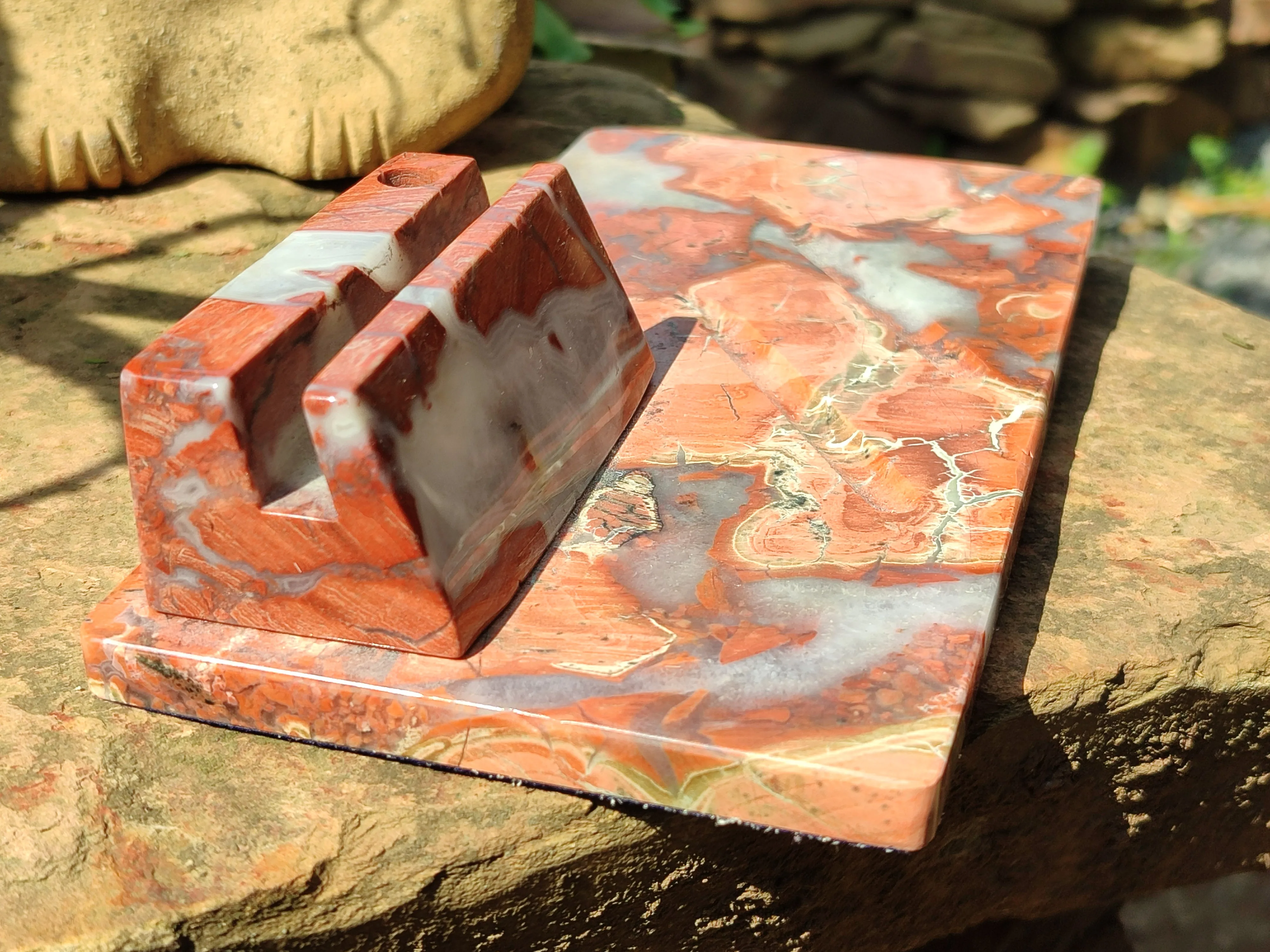 Polished Brecciated Red Jasper Desk Set - Sold Per Item - From South Africa