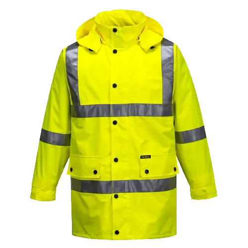 Portwest Argyle Full Hi-Vis Rain Jacket with Tape 2 Tone Work Safety MF306