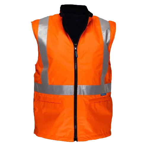 Portwest Cross Back Polar Fleece Reversible Vest Refective Safety MX214