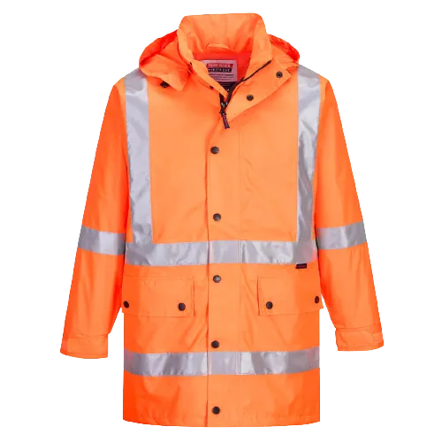 Portwest Max Rain Jacket with Cross Back Tape Reflective Work Safety MX306
