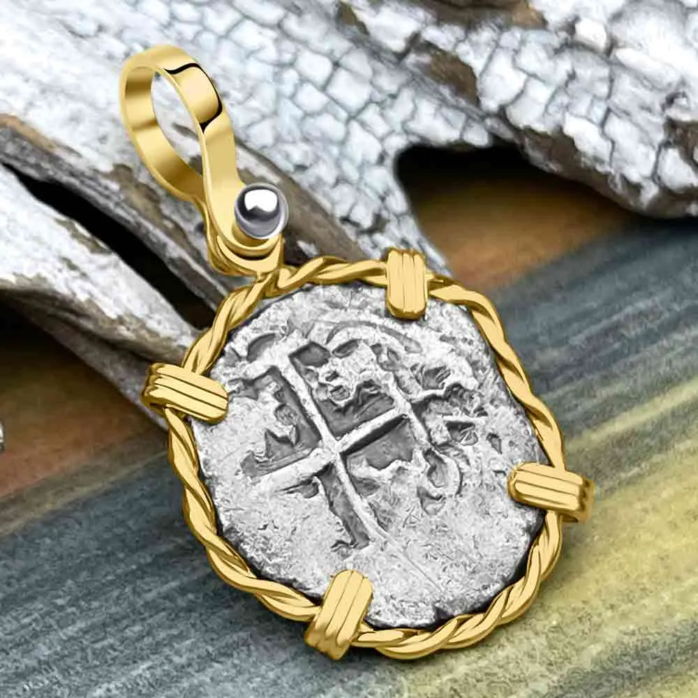 Princess Louisa Shipwreck 1733 1 Reale Piece of Eight 14K Gold Pendant | Artifact #8743