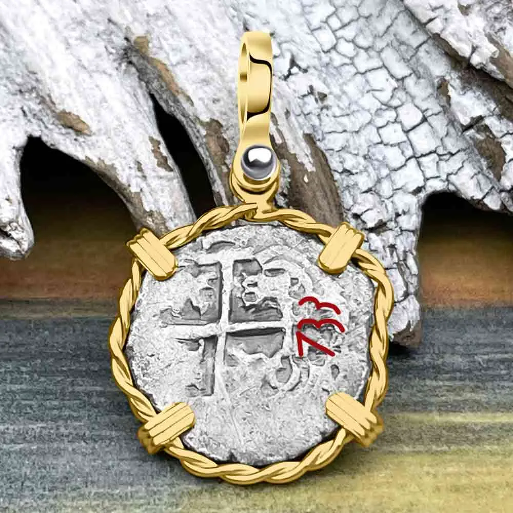 Princess Louisa Shipwreck 1733 1 Reale Piece of Eight 14K Gold Pendant | Artifact #8743