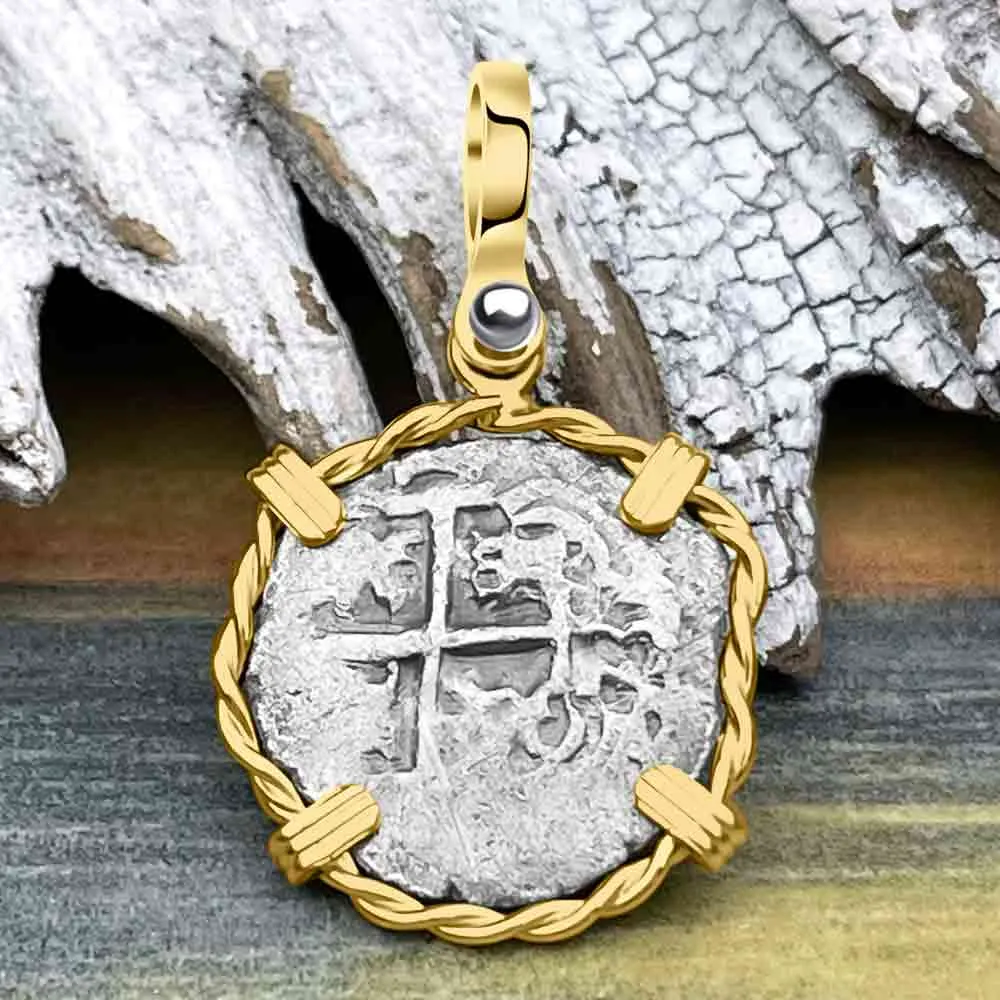 Princess Louisa Shipwreck 1733 1 Reale Piece of Eight 14K Gold Pendant | Artifact #8743