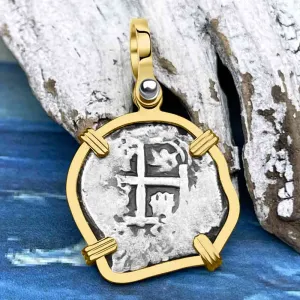 Princess Louisa Shipwreck 1735 1 Reale Piece of Eight 14K Gold Pendant | Artifact #8744