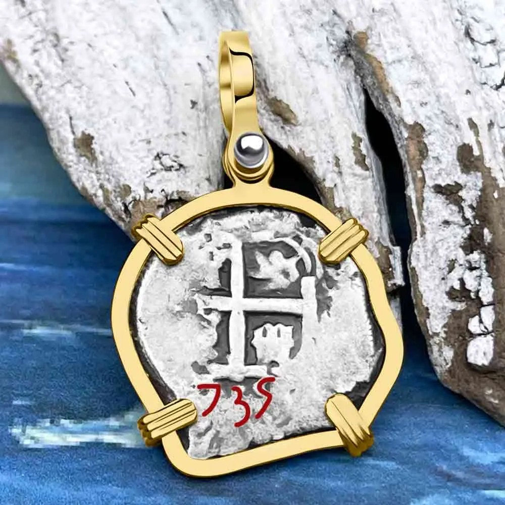 Princess Louisa Shipwreck 1735 1 Reale Piece of Eight 14K Gold Pendant | Artifact #8744
