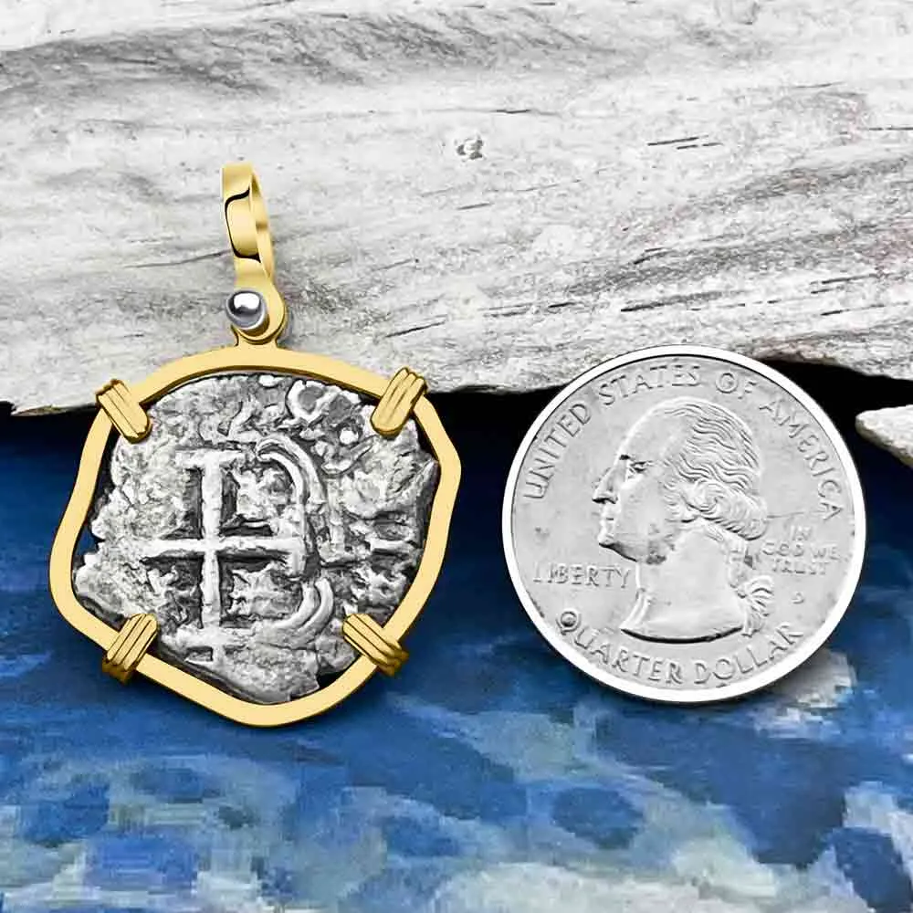 Princess Louisa Shipwreck 1738 2 Reale Piece of Eight 14K Gold Pendant | Artifact #8747
