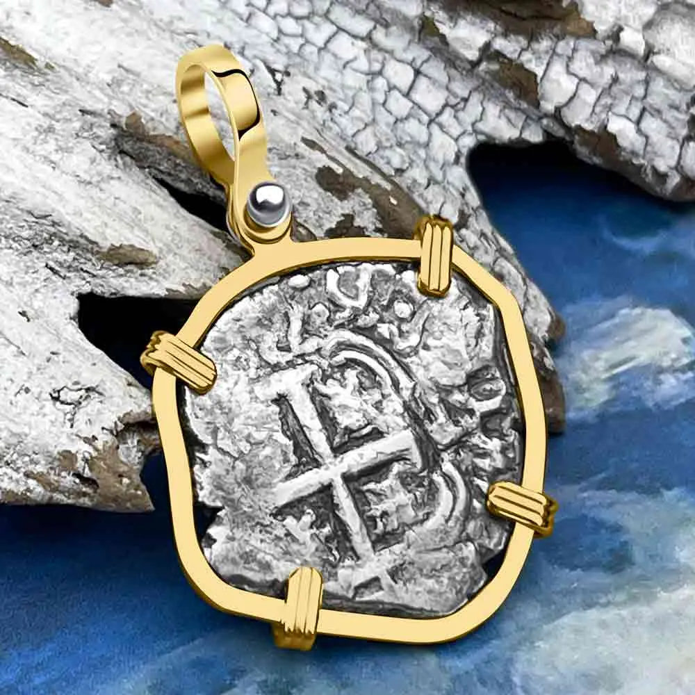 Princess Louisa Shipwreck 1738 2 Reale Piece of Eight 14K Gold Pendant | Artifact #8747