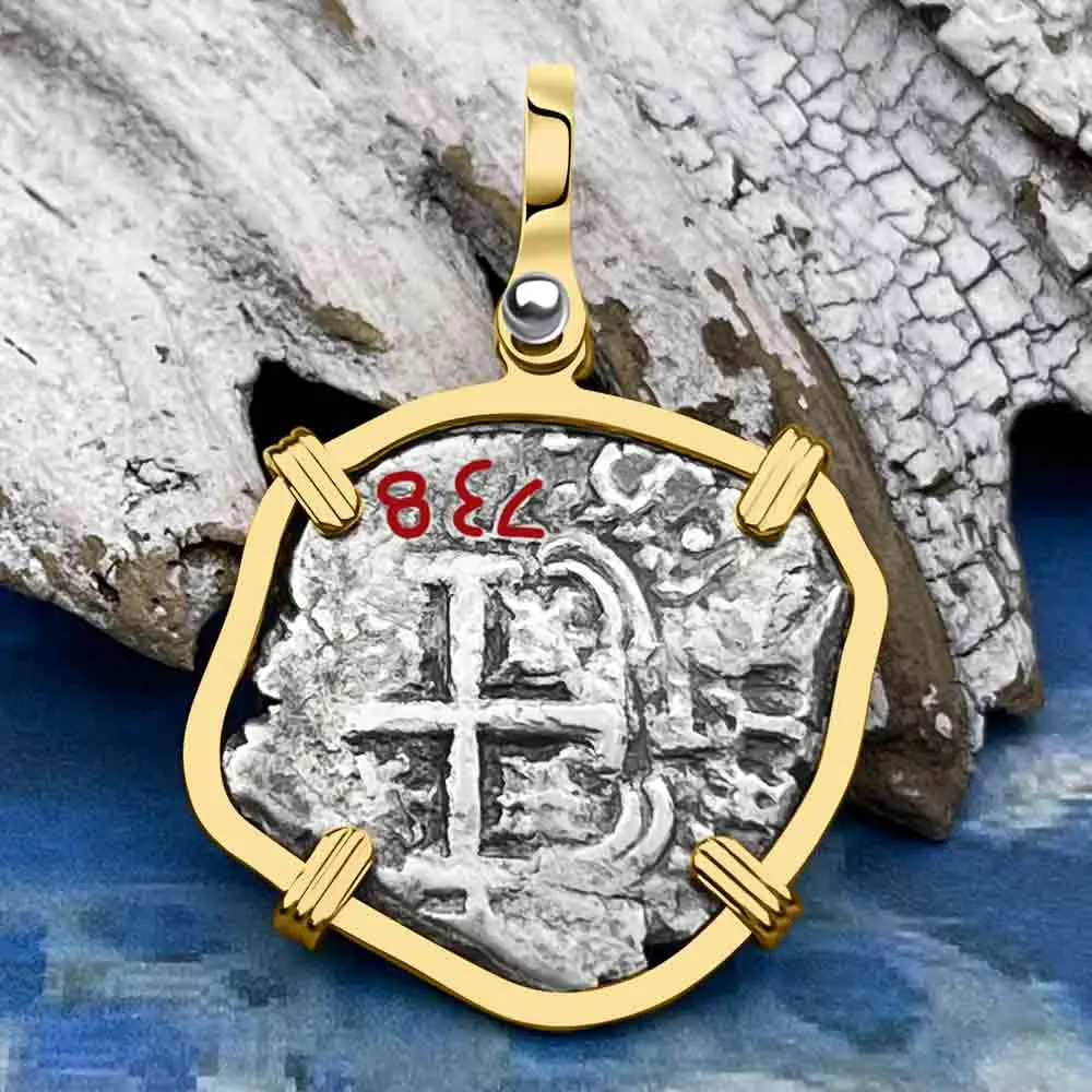 Princess Louisa Shipwreck 1738 2 Reale Piece of Eight 14K Gold Pendant | Artifact #8747