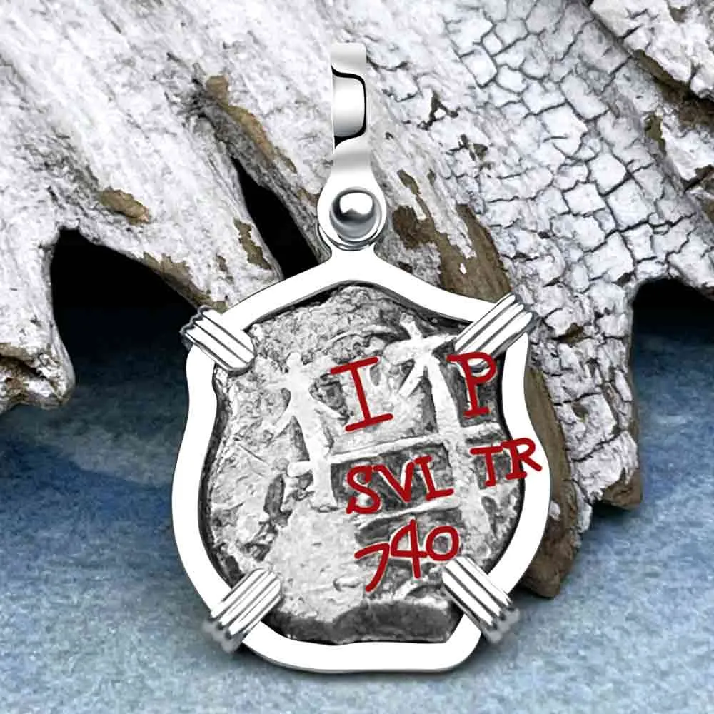 Princess Louisa Shipwreck 1740 1 Reale Piece of Eight Sterling Silver Pendant | Artifact #8734