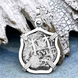 Princess Louisa Shipwreck 1740 1 Reale Piece of Eight Sterling Silver Pendant | Artifact #8734