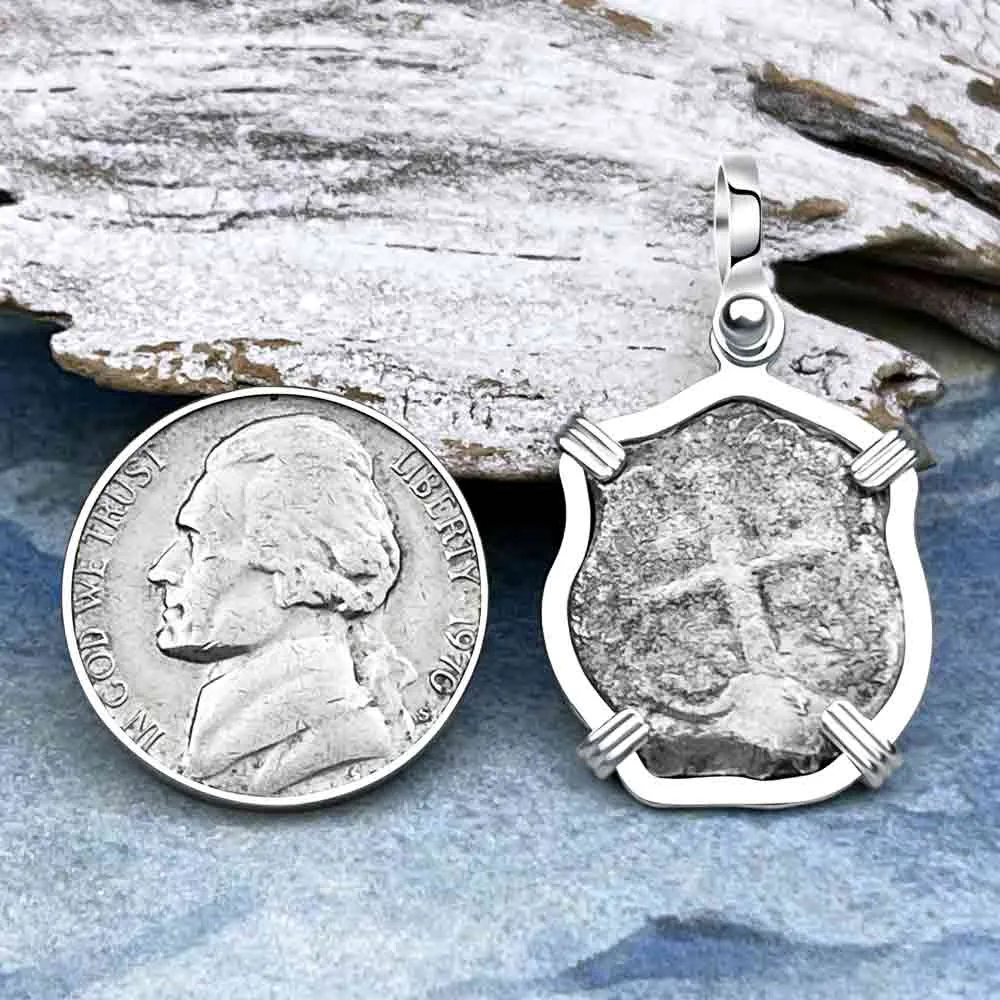 Princess Louisa Shipwreck 1740 1 Reale Piece of Eight Sterling Silver Pendant | Artifact #8734
