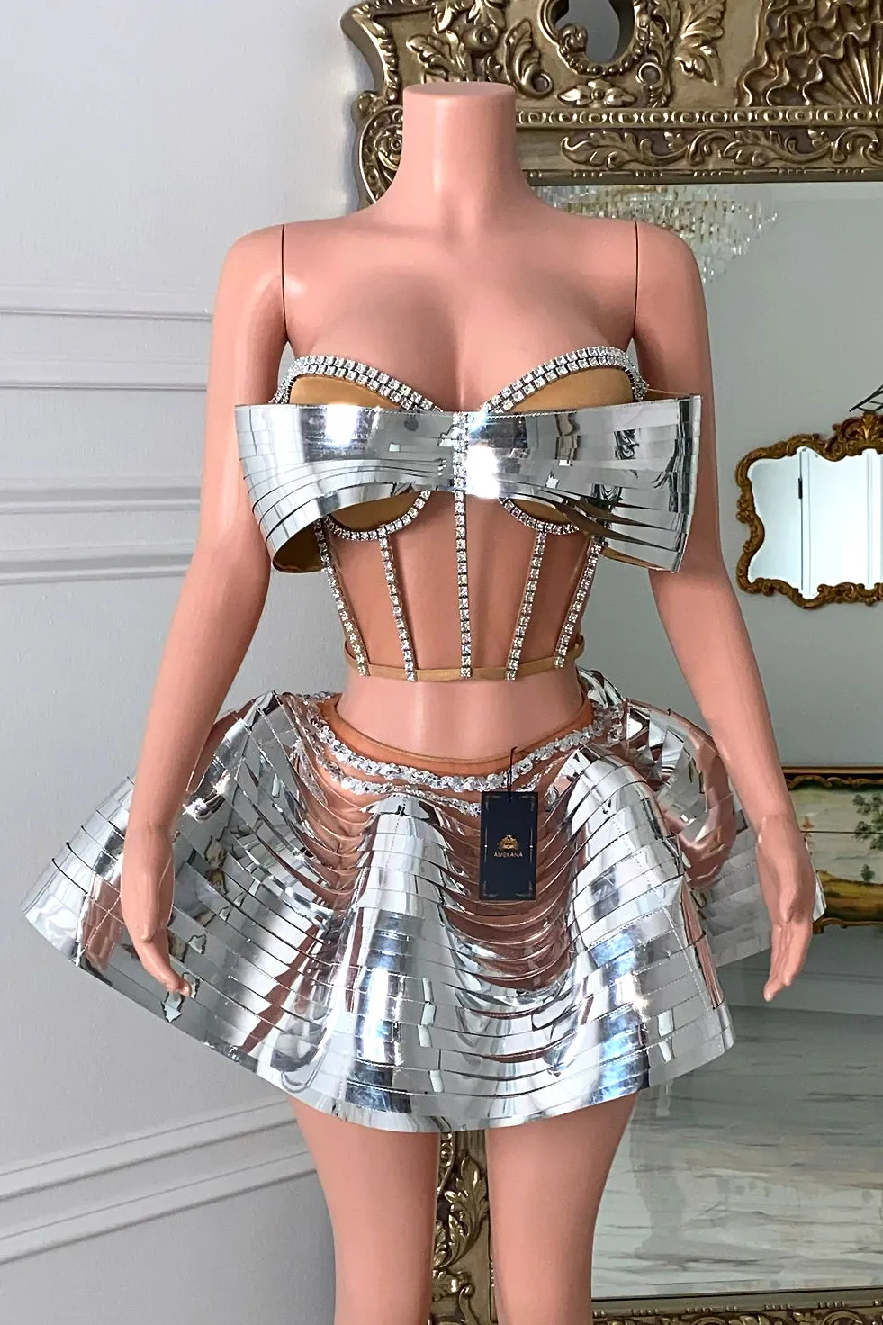 Quincy Silver Skirt Set