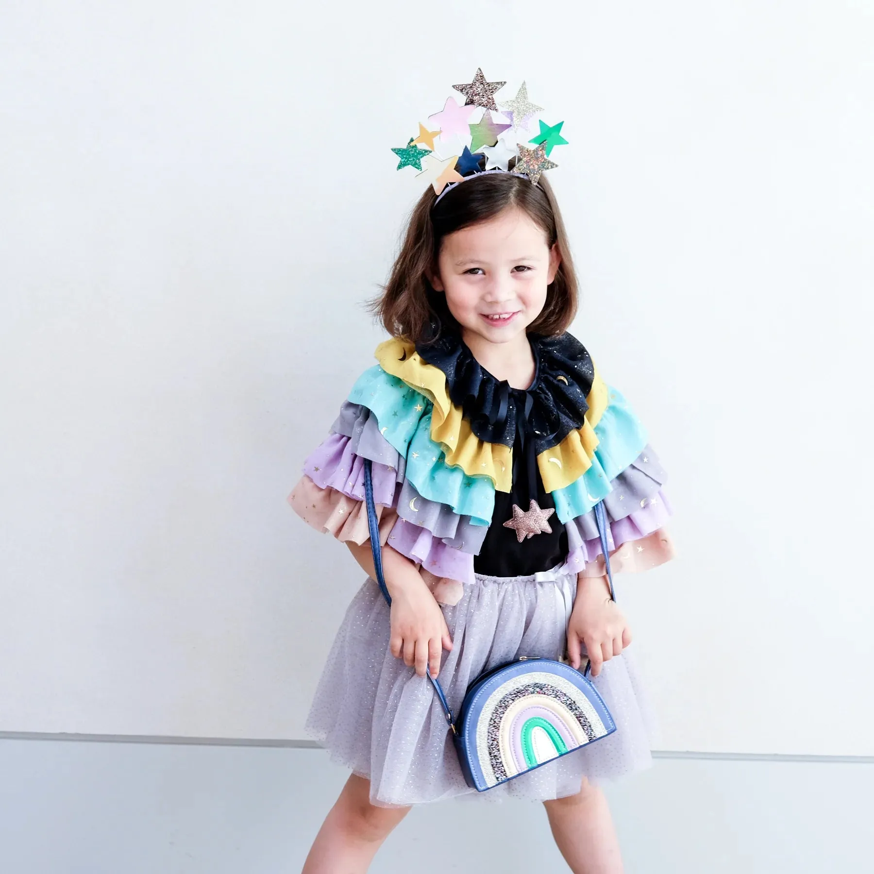 Rainbow Ruffle Cape