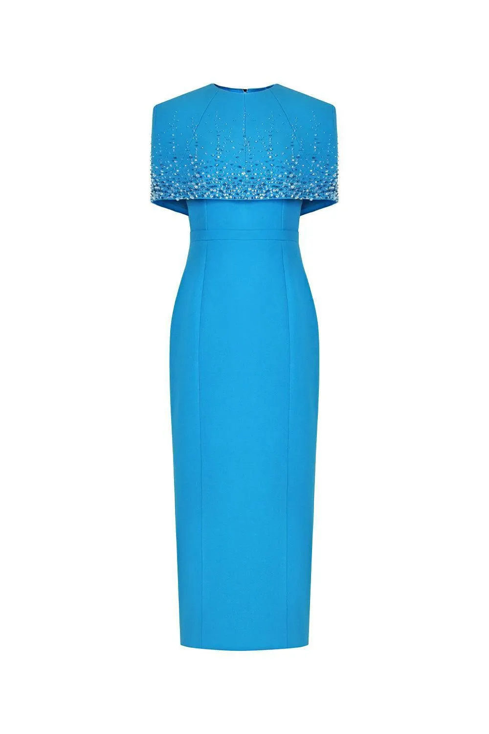 Salford Sheath Cape Shoulder Foam Midi Dress