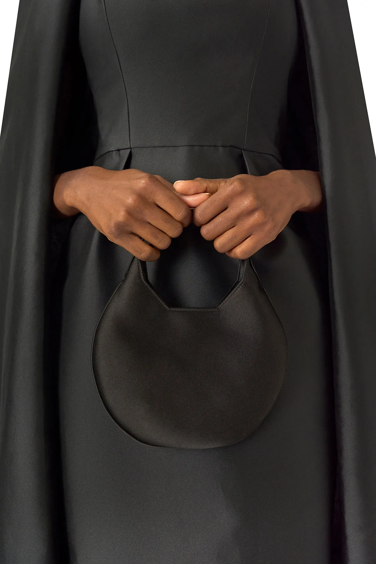 Scoop Neck Column Gown with Cape