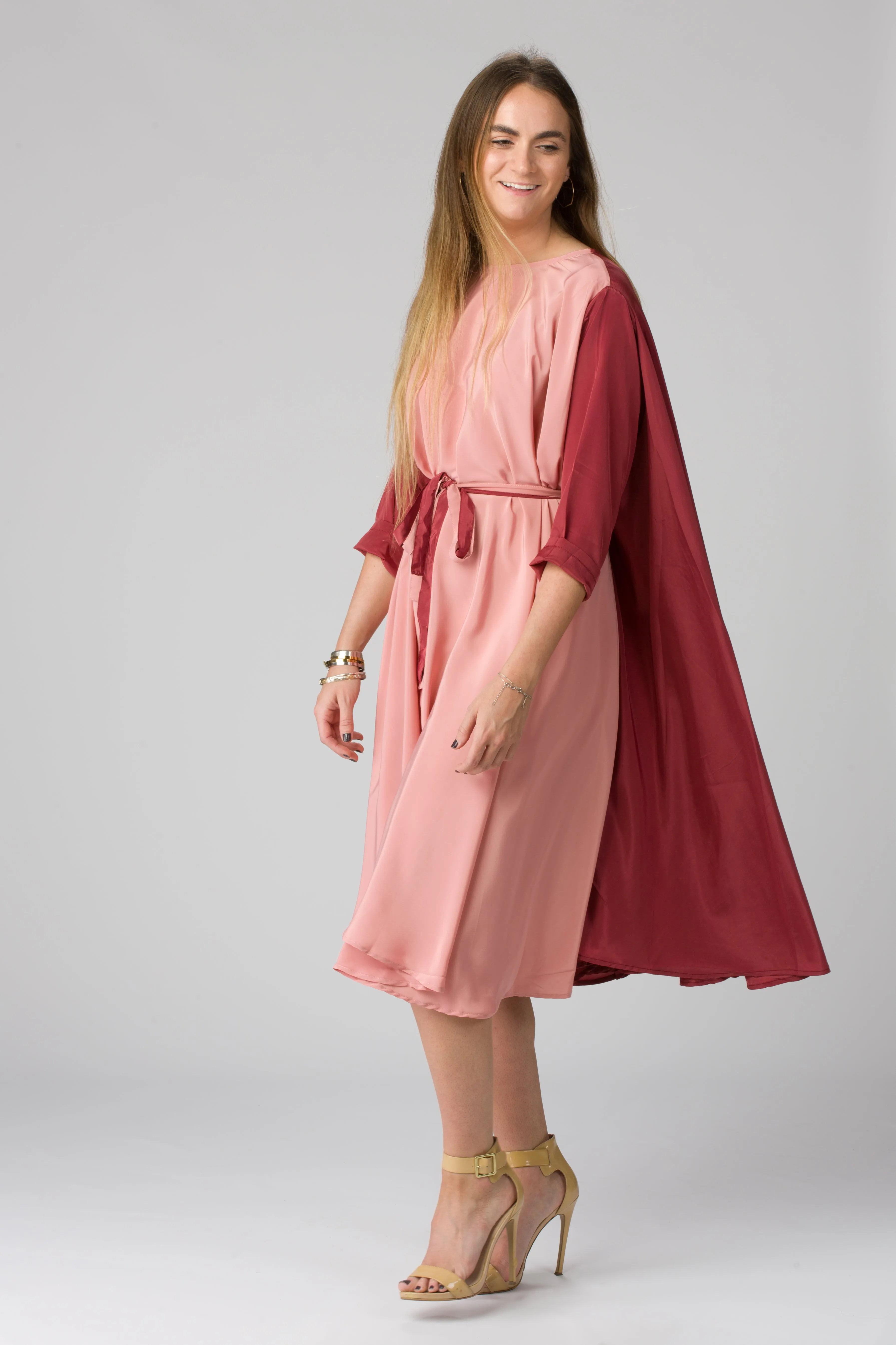 Shunka - Cranberry/Rose Crepe