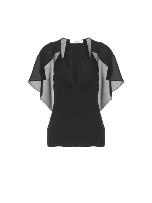 Silk Georgette Cape Top
