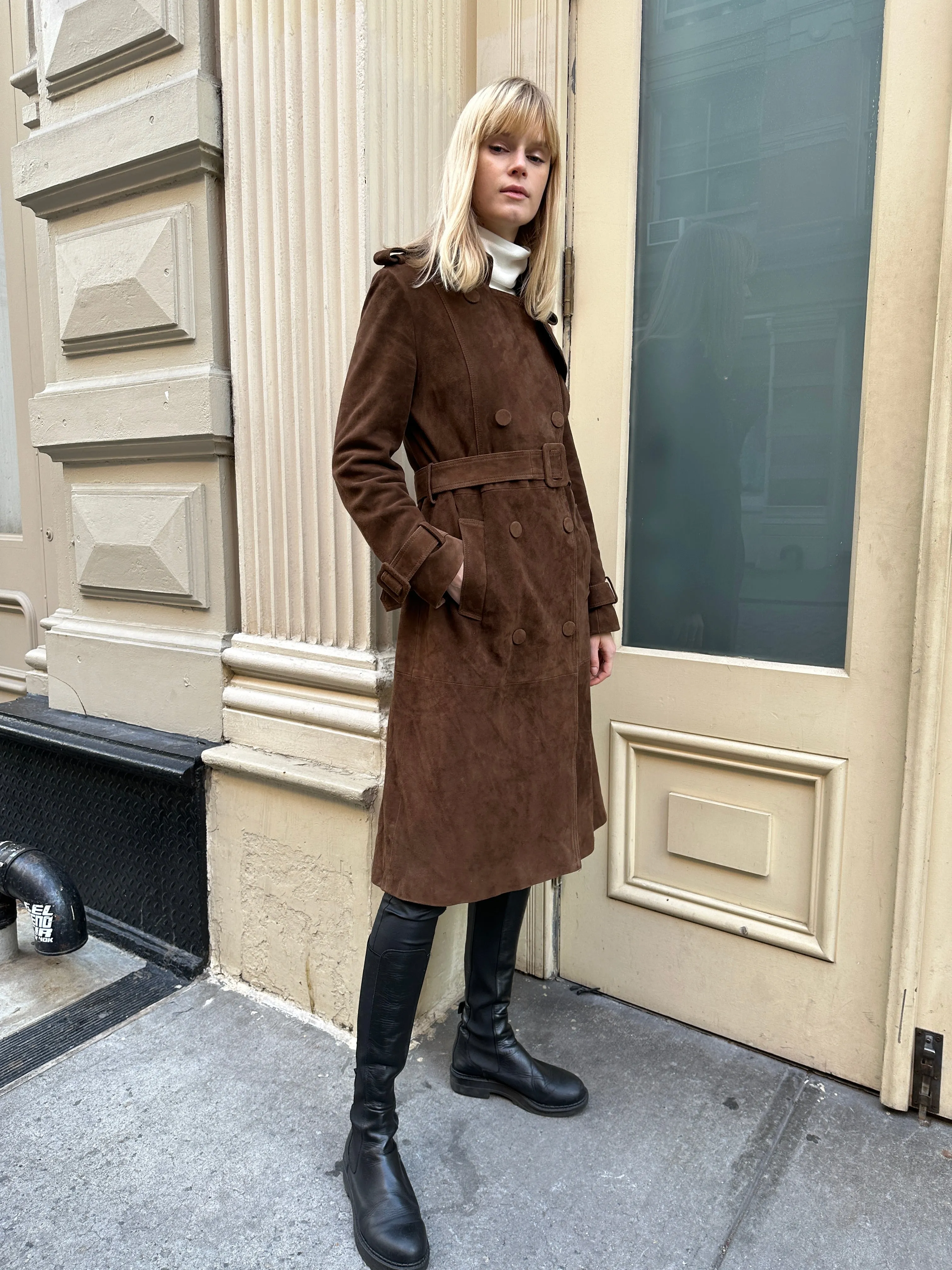 Sophia Suede Trench Coat