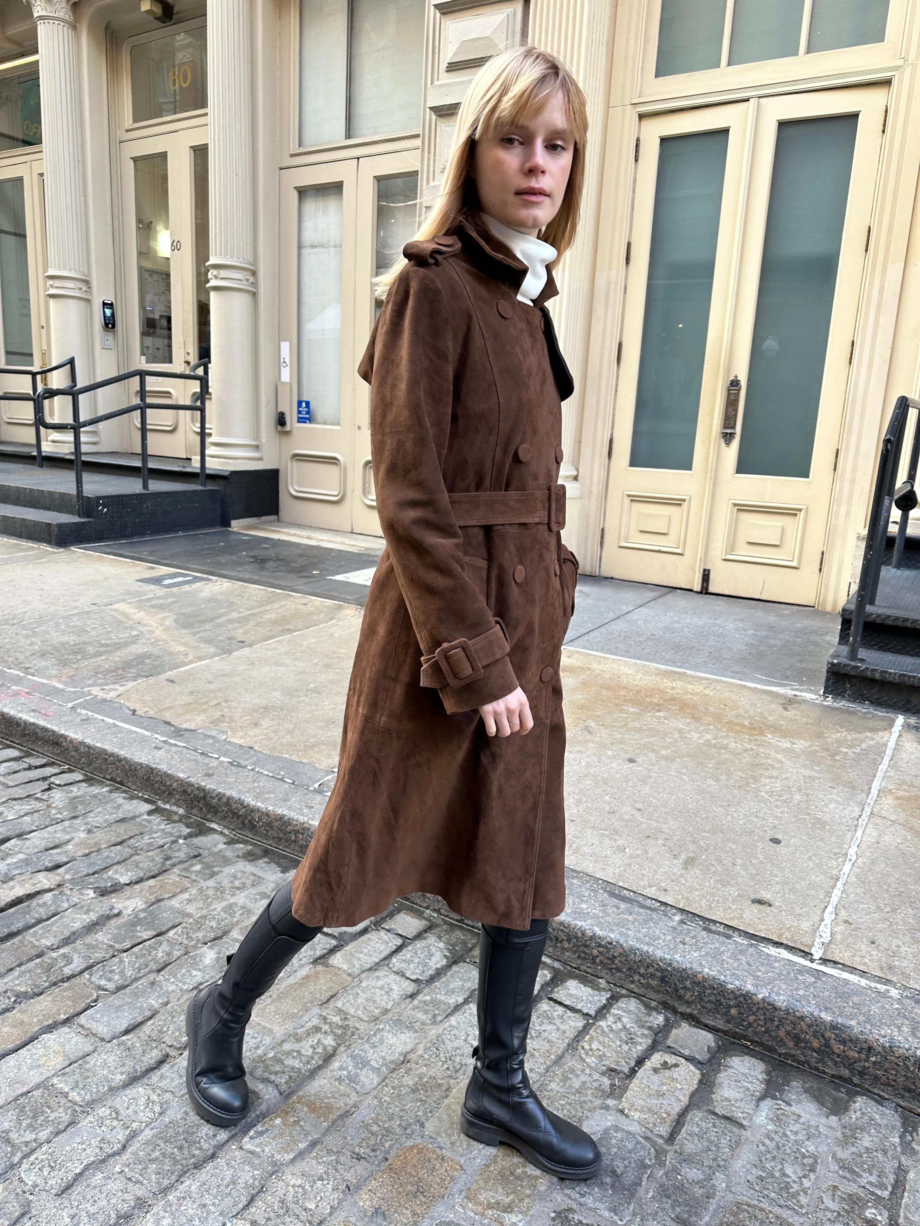 Sophia Suede Trench Coat