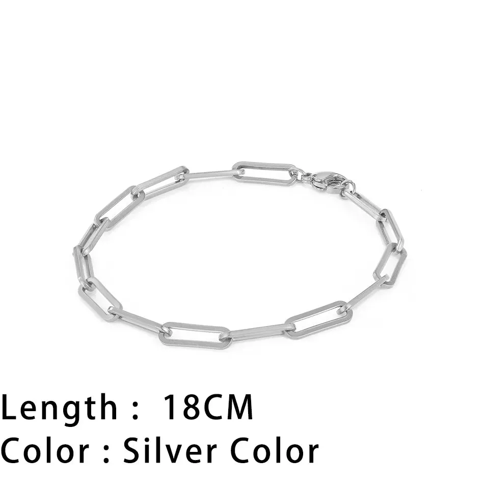 SUNIBI Classic Snake Chain Bracelets for Women Trend Gold Plated Stainless Steel Cuban Chain Bracelet Trendy Woman Gifts Jewelry
