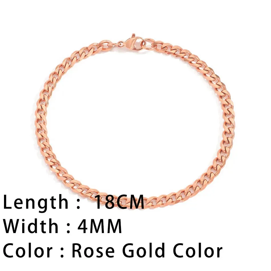 SUNIBI Classic Snake Chain Bracelets for Women Trend Gold Plated Stainless Steel Cuban Chain Bracelet Trendy Woman Gifts Jewelry