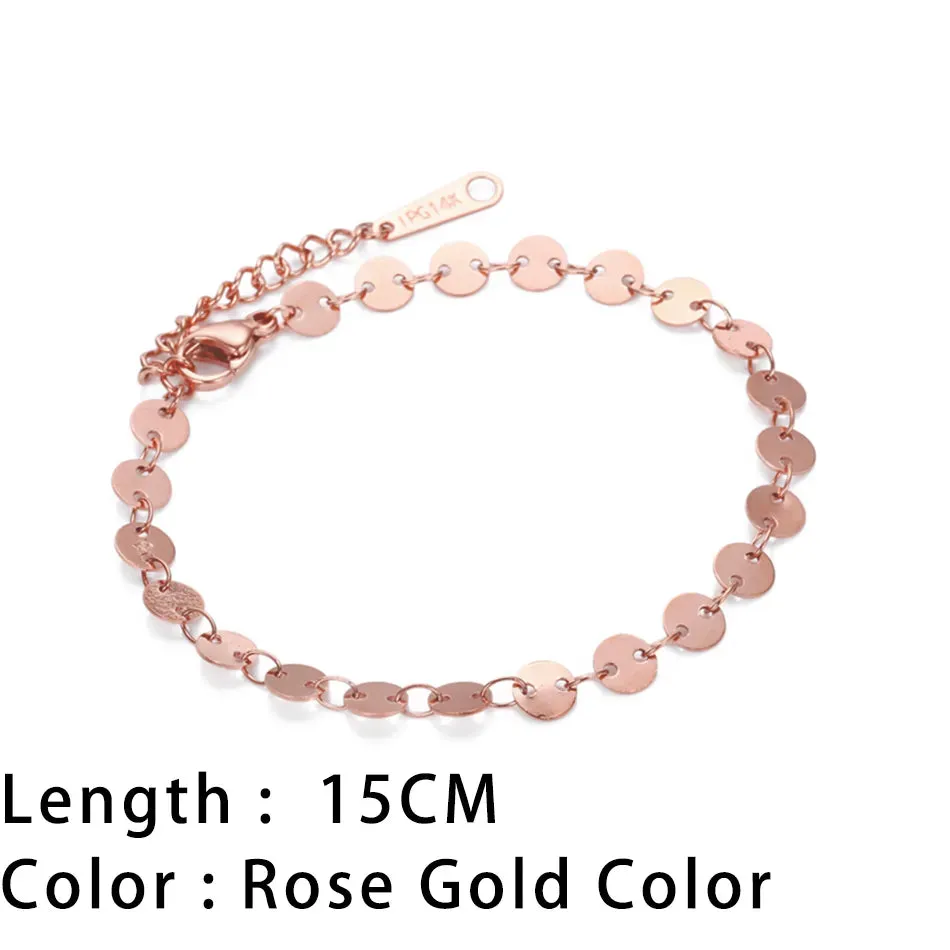 SUNIBI Classic Snake Chain Bracelets for Women Trend Gold Plated Stainless Steel Cuban Chain Bracelet Trendy Woman Gifts Jewelry