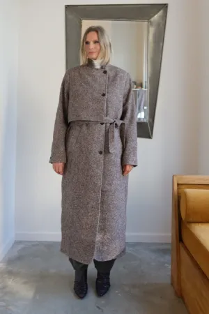 Taupe Wool Evening Coat