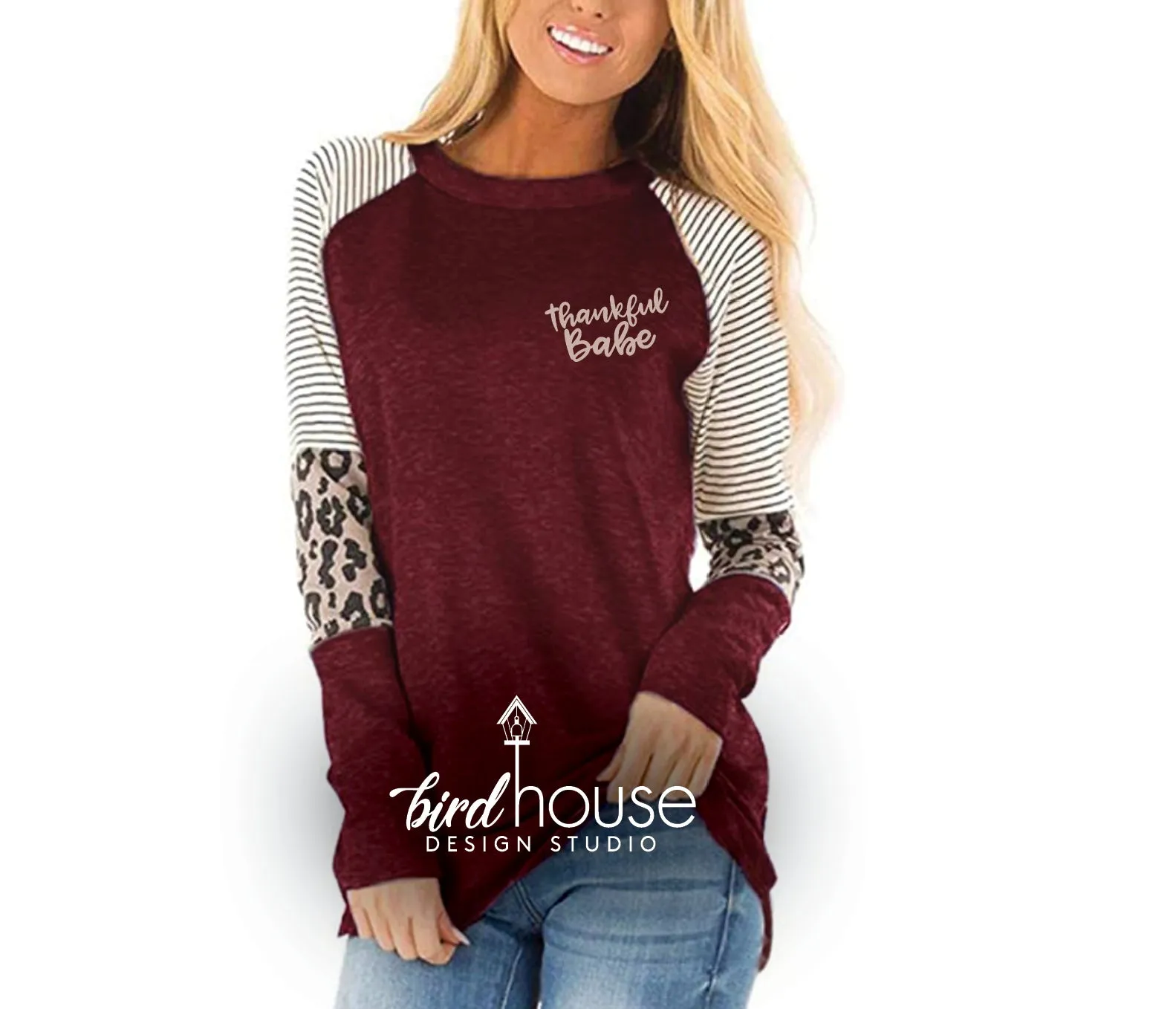 Thankful Babe Shirt, Small Design, Cute Thanksgiving Tee, Custom any color