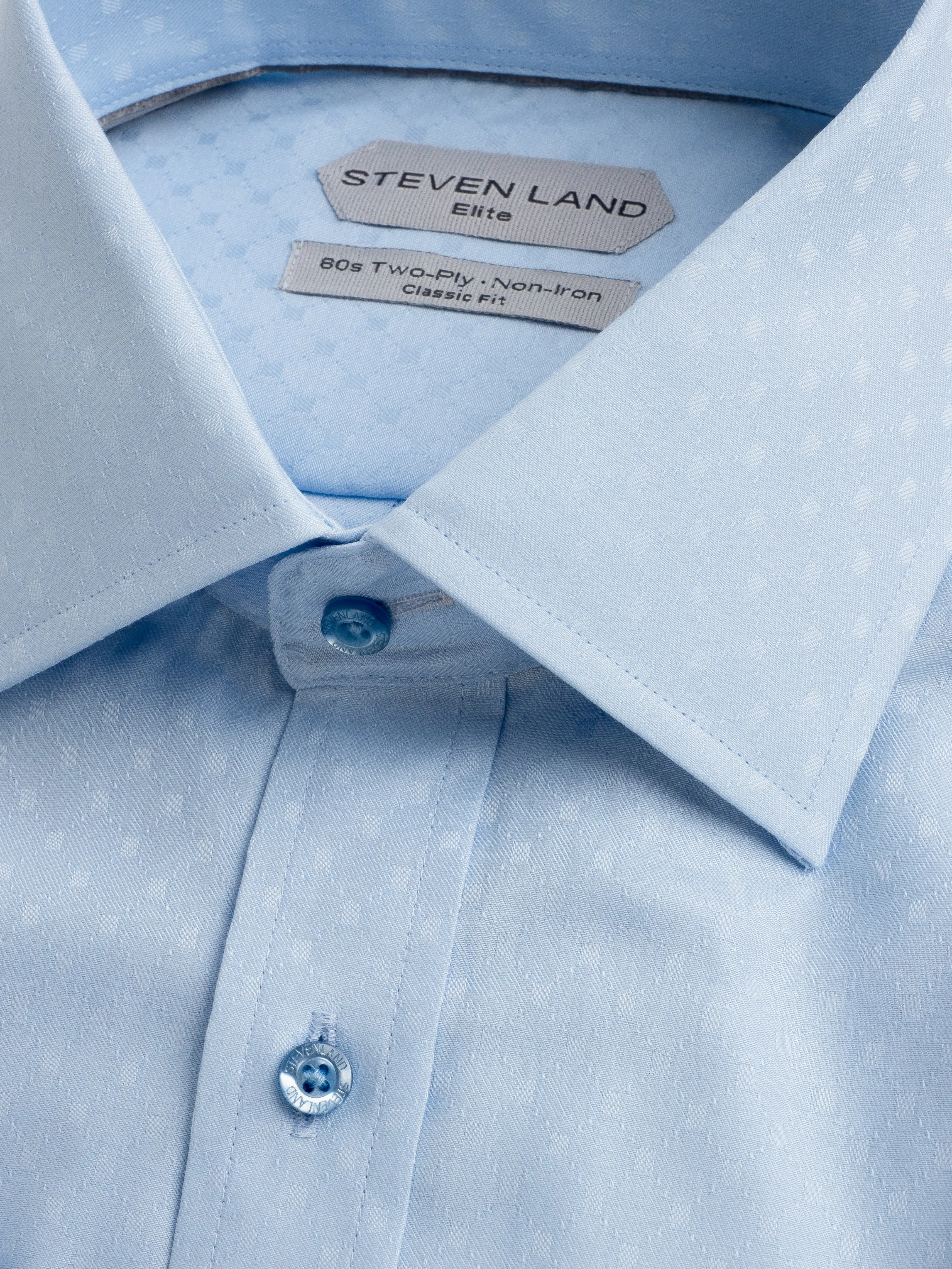 The Luxury Argyle Dress Shirt | Elite Collection | Double Woven Cotton | French Cuff | Blue