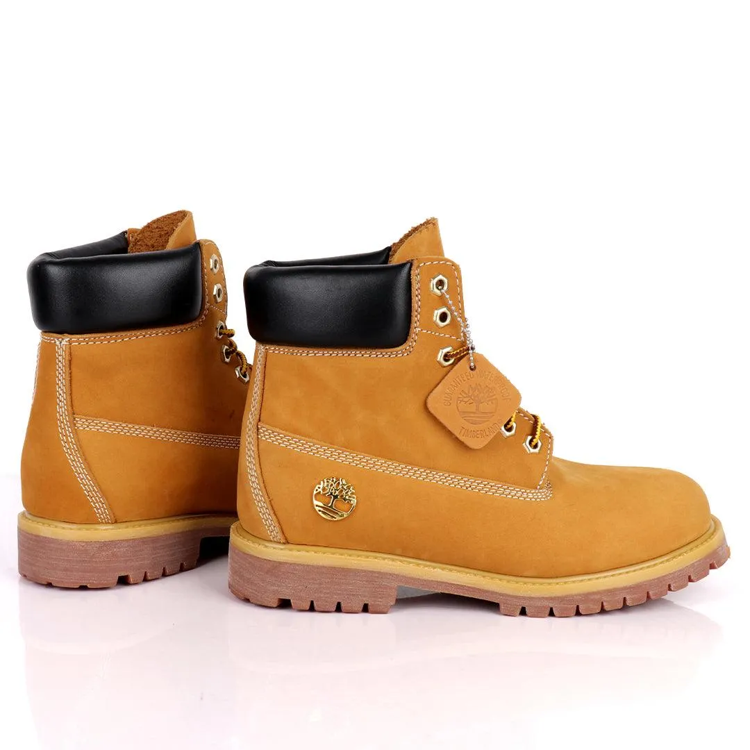 Tim Waterproof Premium Men's Leather Gold Logo Boots 6 Inch - Brown