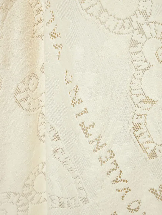 Valentino   Cotton guipure lace long cape 