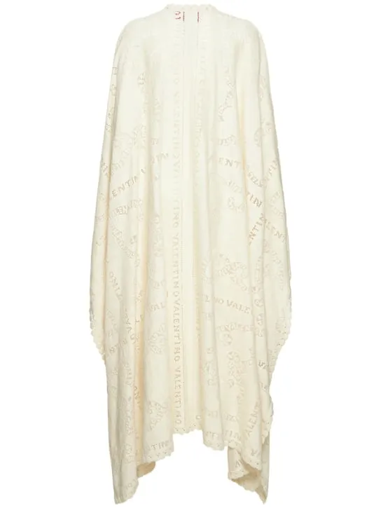 Valentino   Cotton guipure lace long cape 