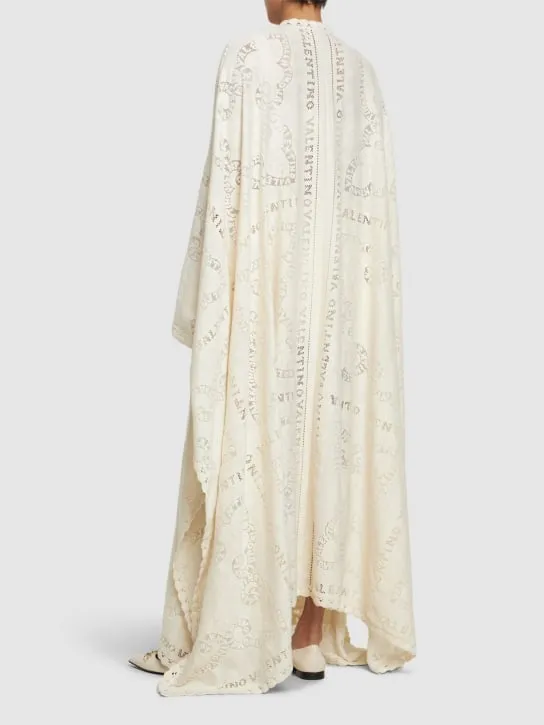 Valentino   Cotton guipure lace long cape 